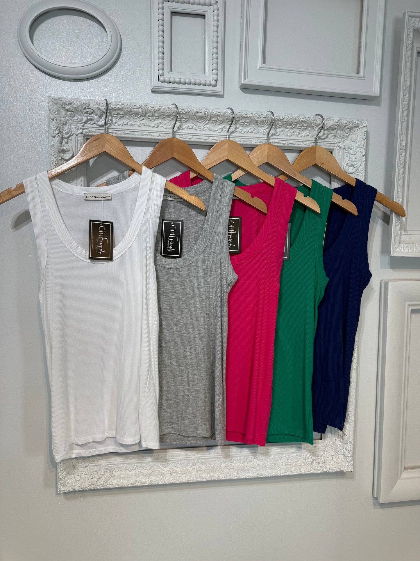 Ribbed Scoop Neck Tank Top