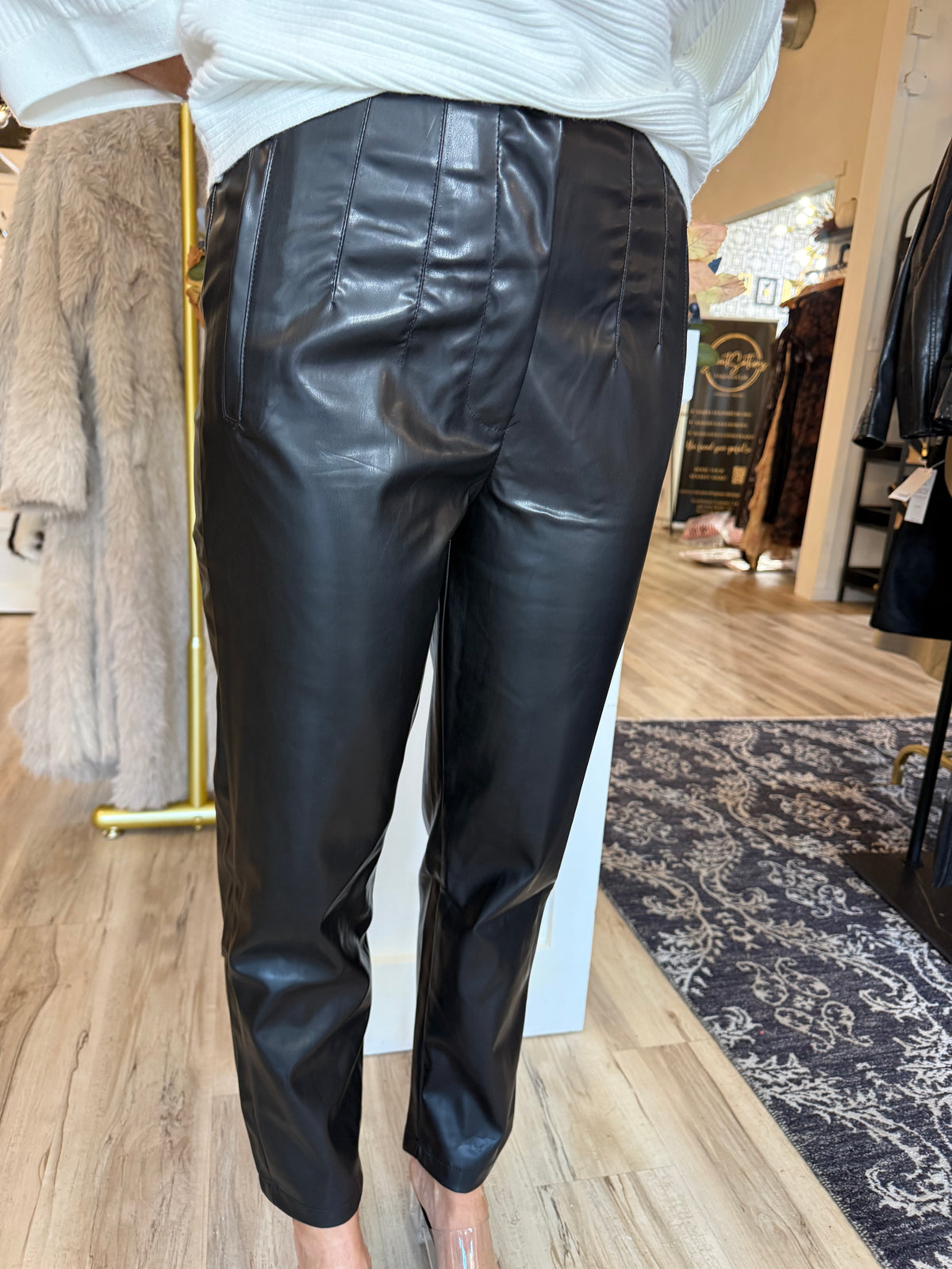 Slim Fit Faux Leather