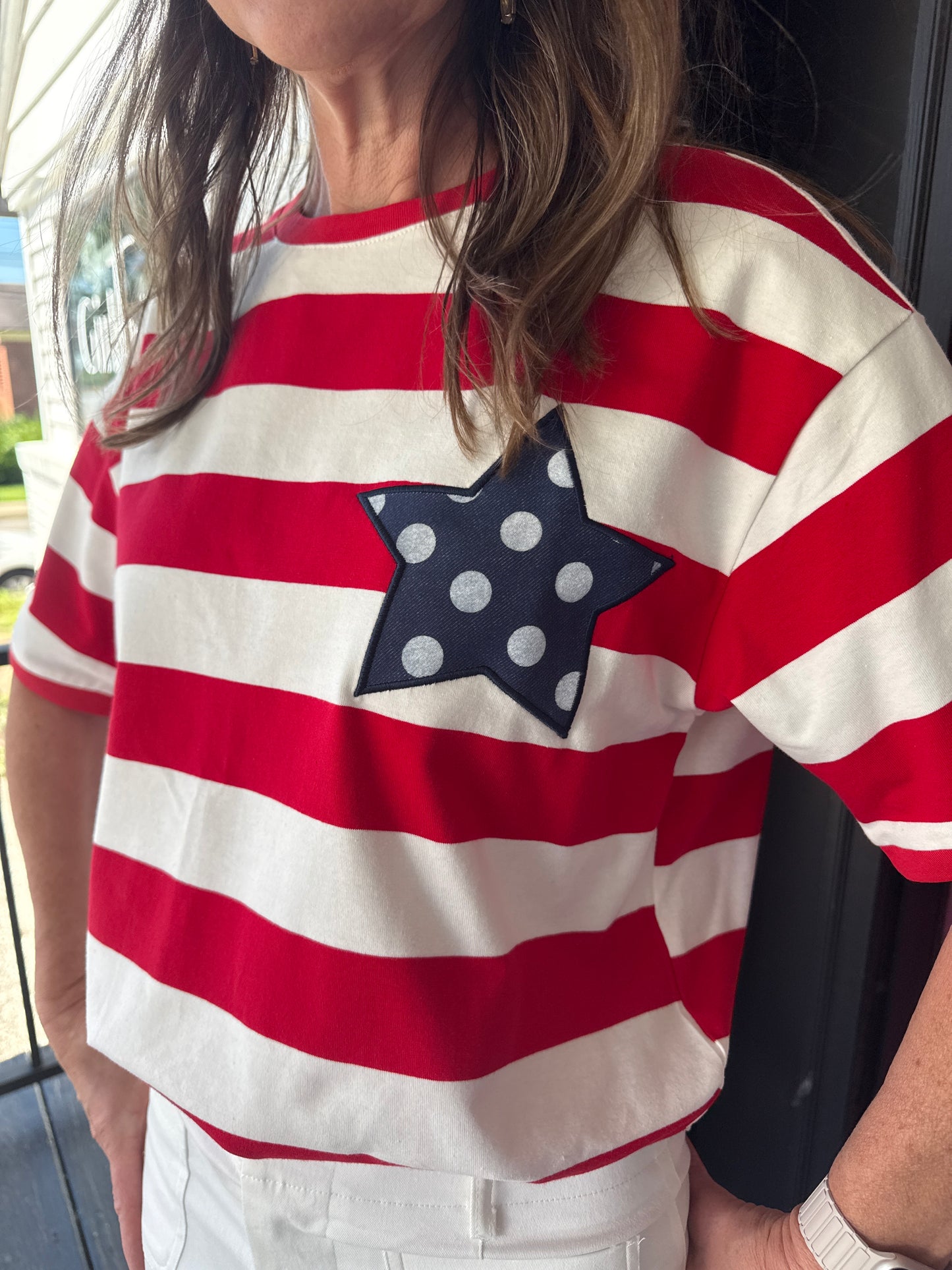 Stripe Star Patch Top