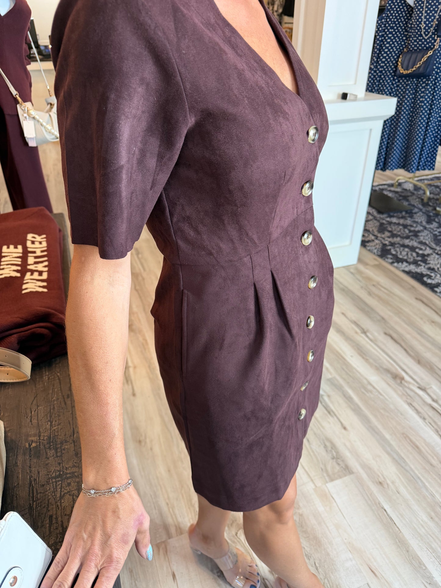 Flora Faux Suede Dress