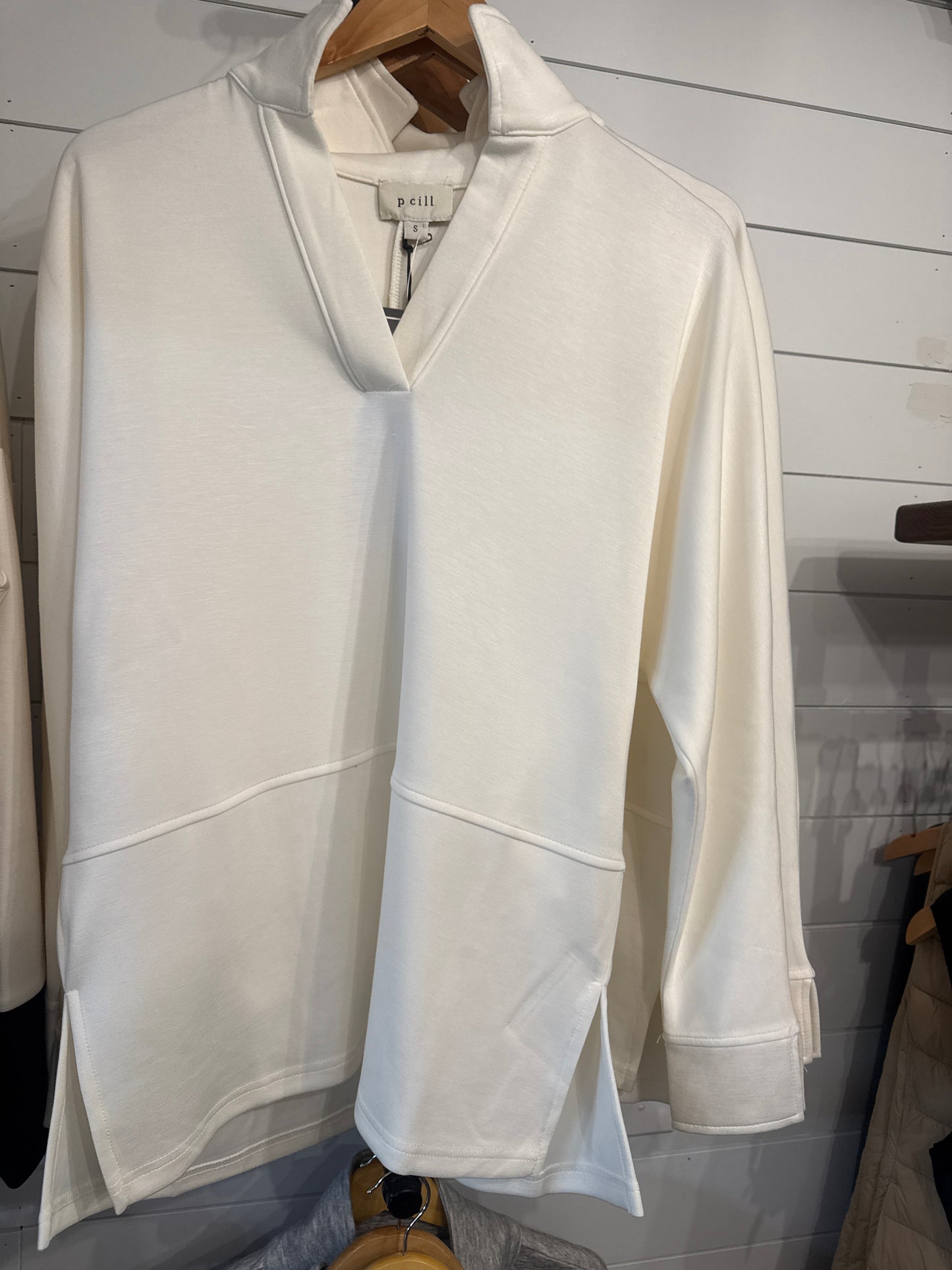 P. CILL Butter Modal Collared Top