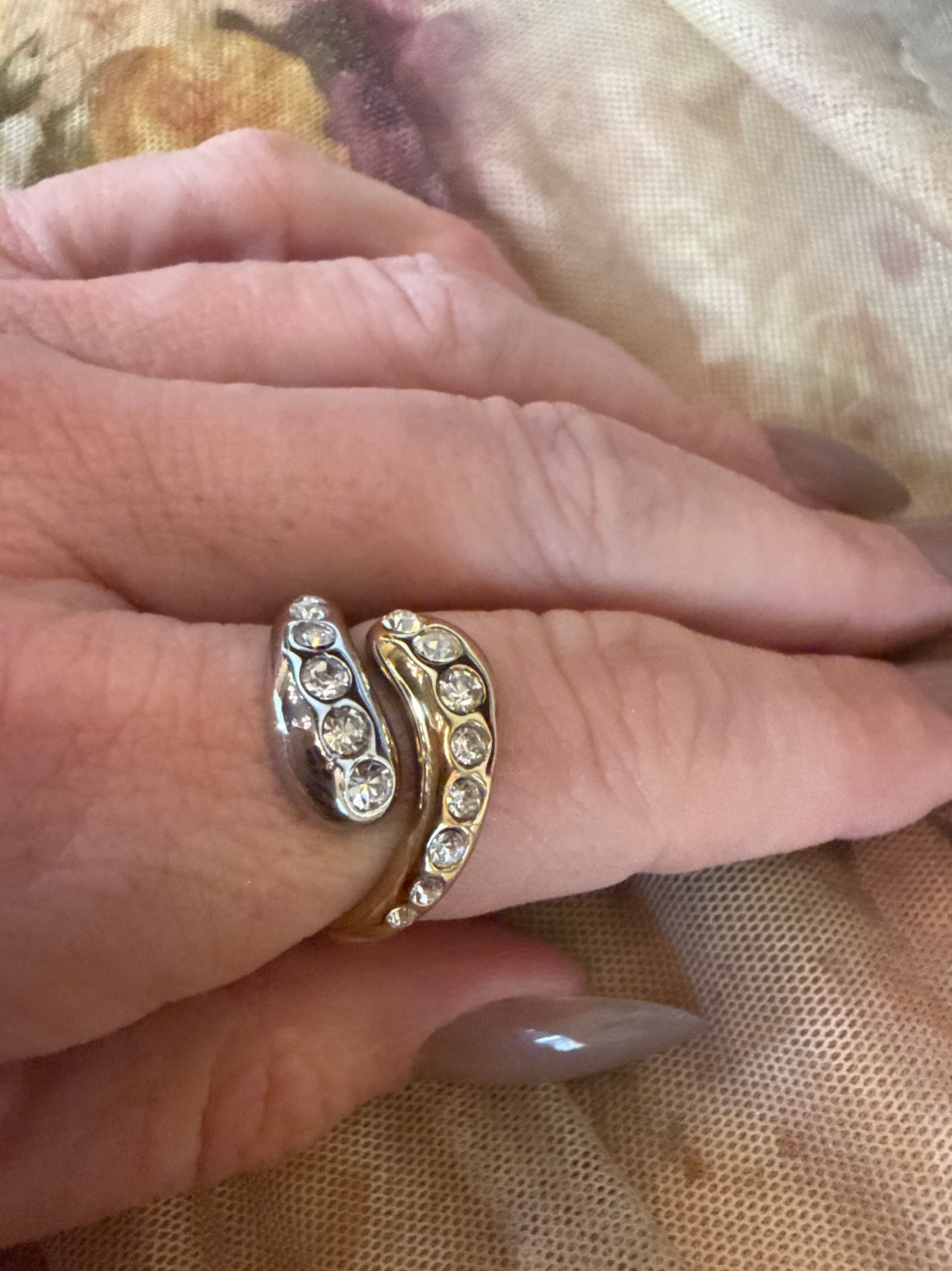 CZ Two Toned Ring