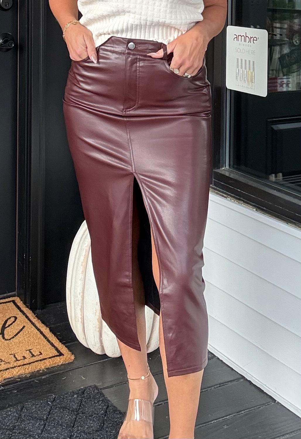 Zaria Faux Leather Skirt