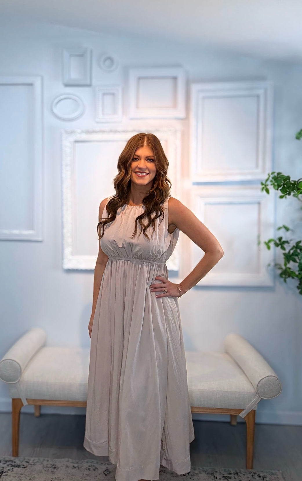 June Crew Neck Sleeveless Maxi Dress
