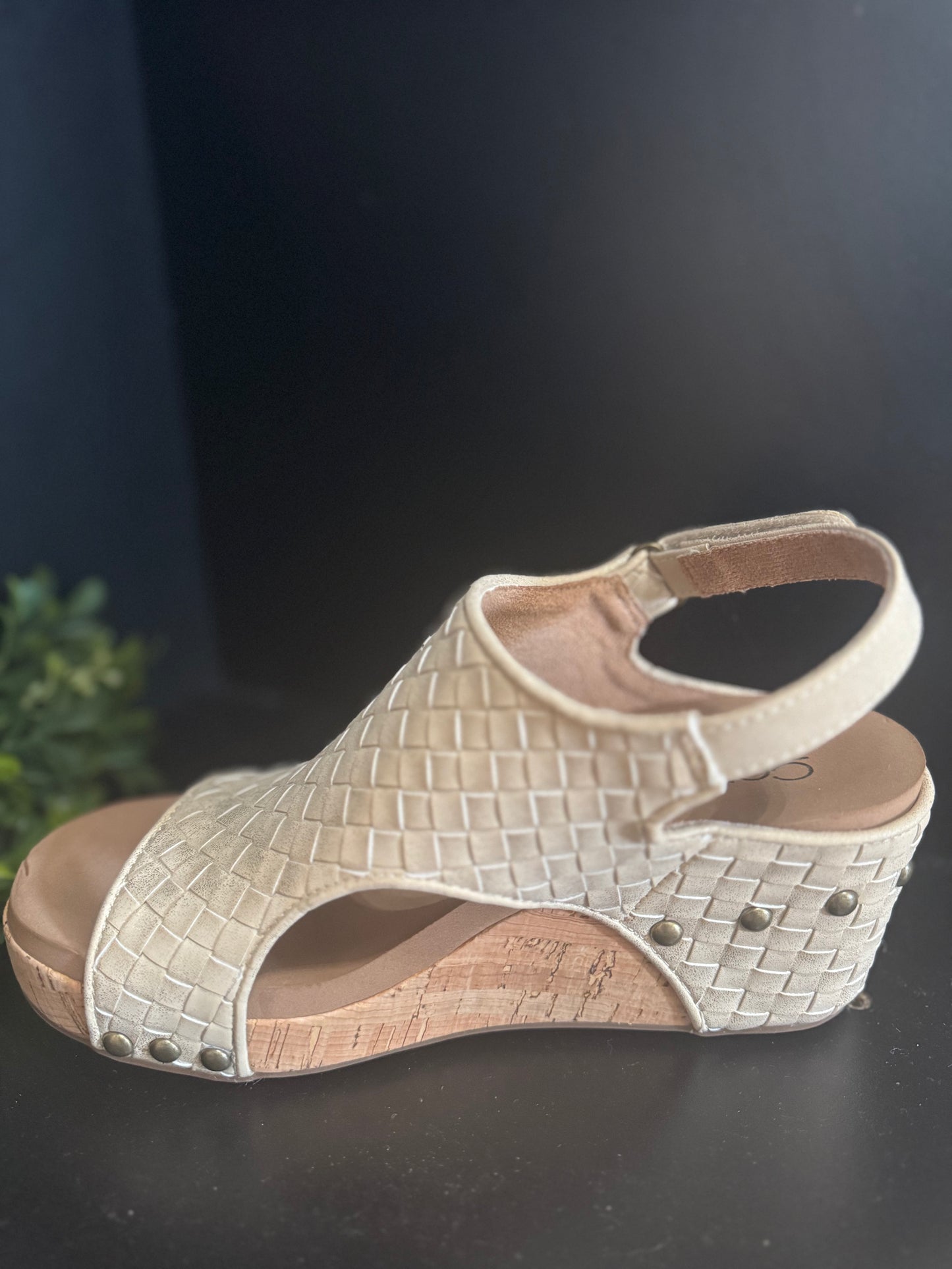 Corkys Carley Wedge, Gold Woven