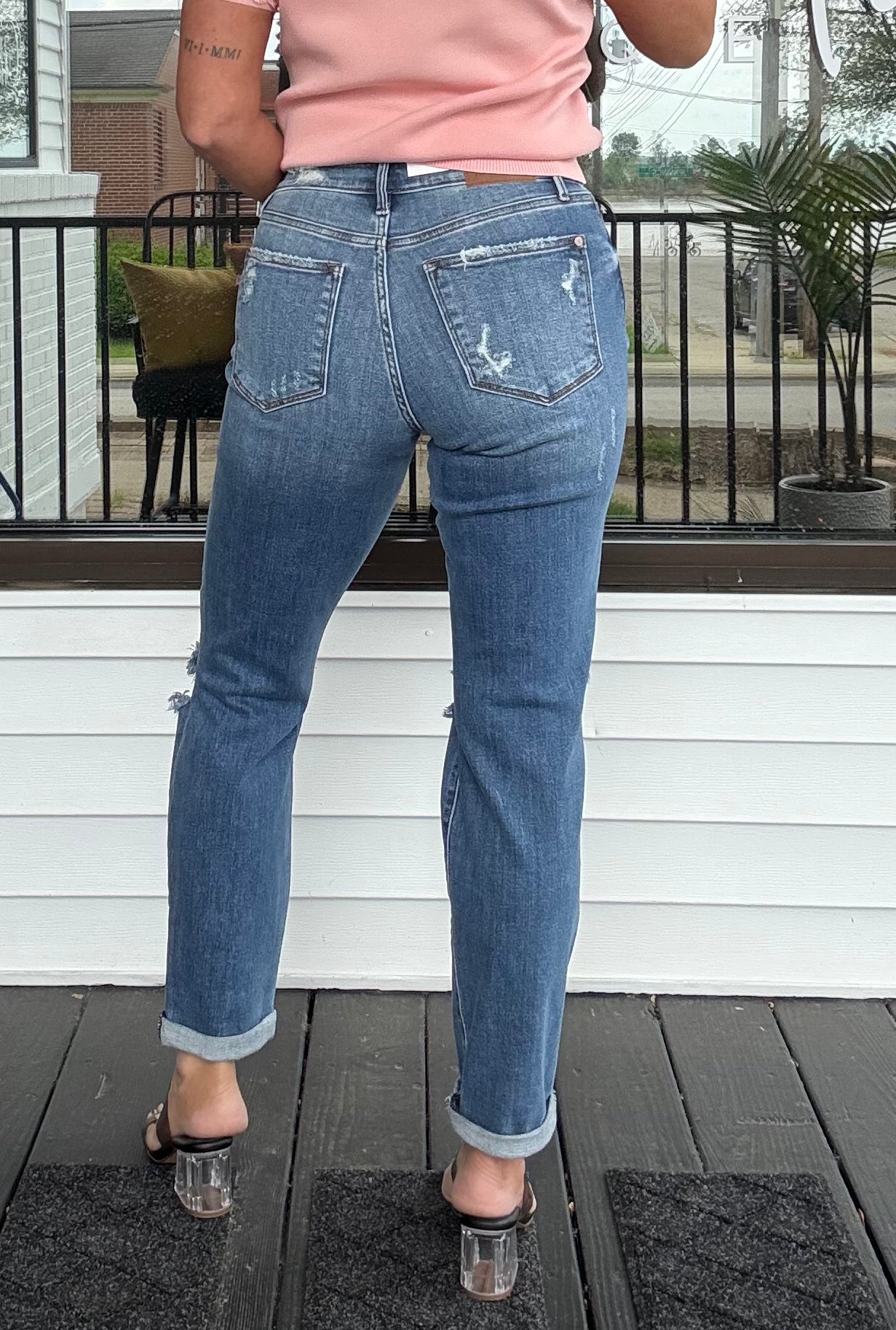 Judy Blue MR Vintage Wash Boyfriend Fit W/ Destroy