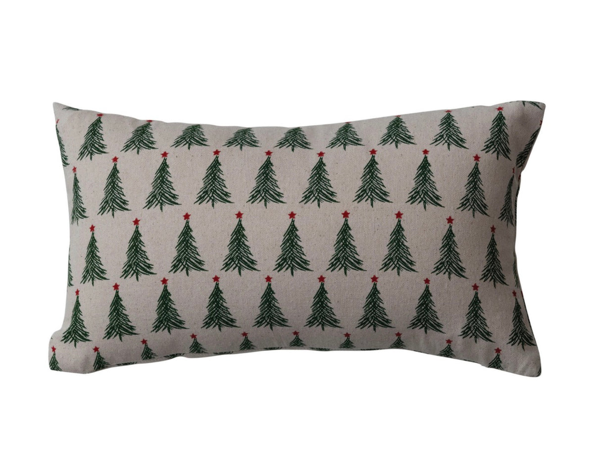 Stonewashed Cotton Printed Lumbar Pillow