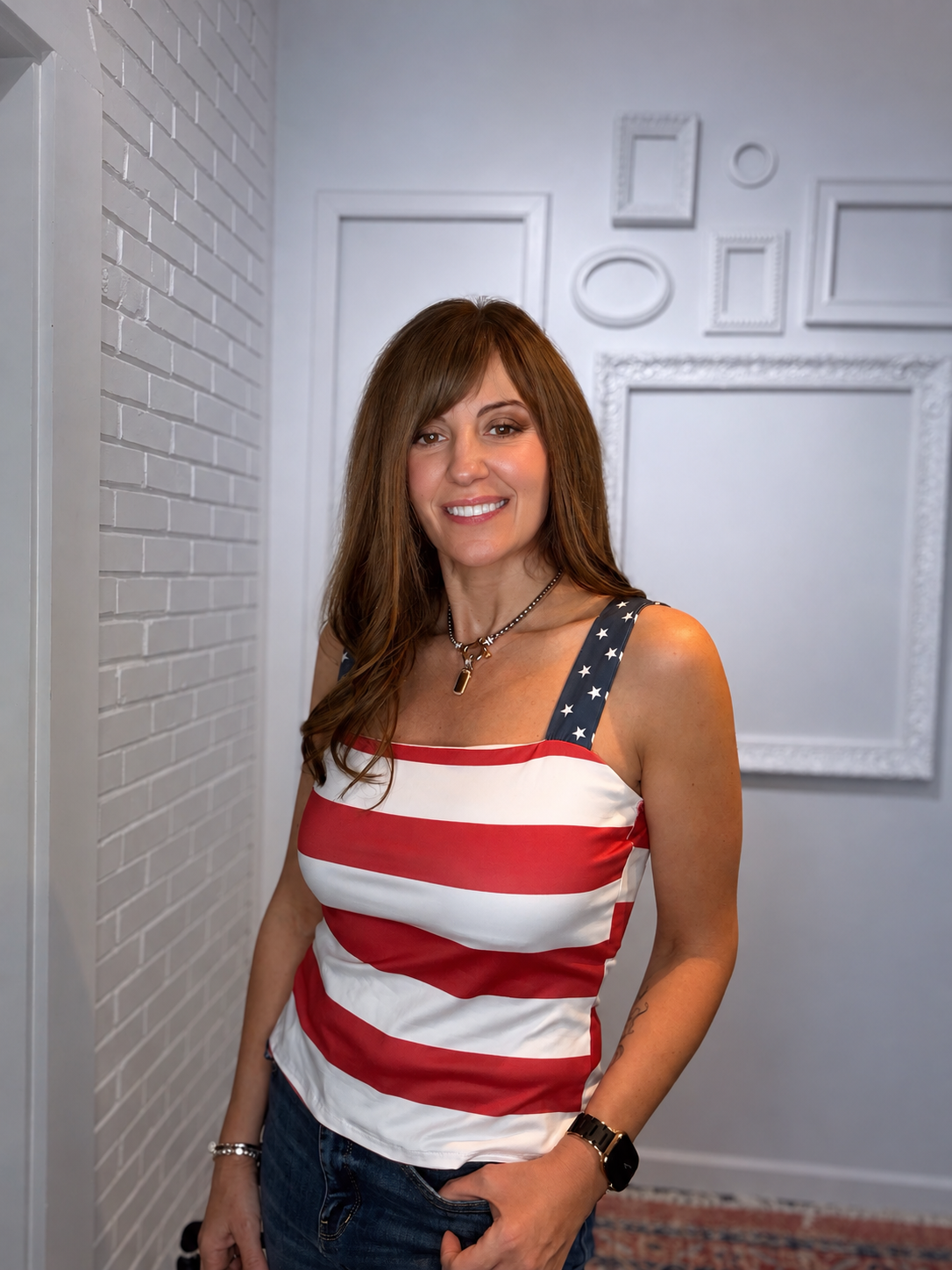 4th of July Star Stripe Tank Top