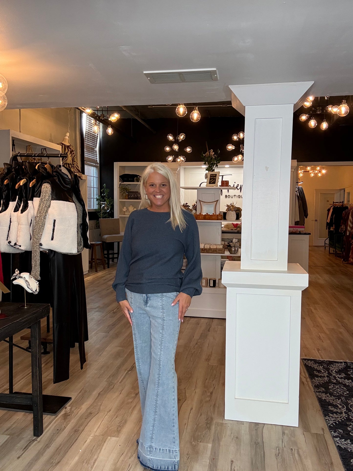 Horizontal Ribbed Long Sweater