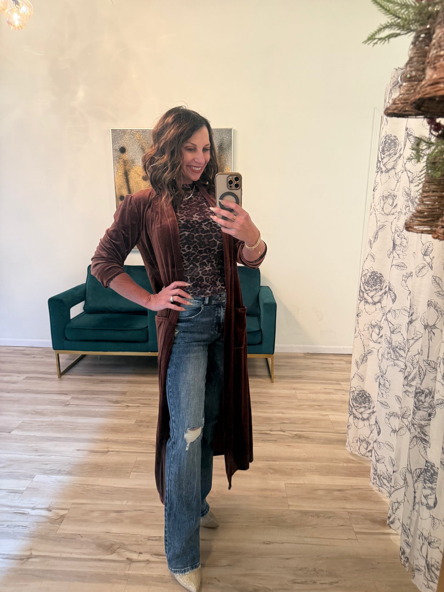 Velvet Long Cardigan