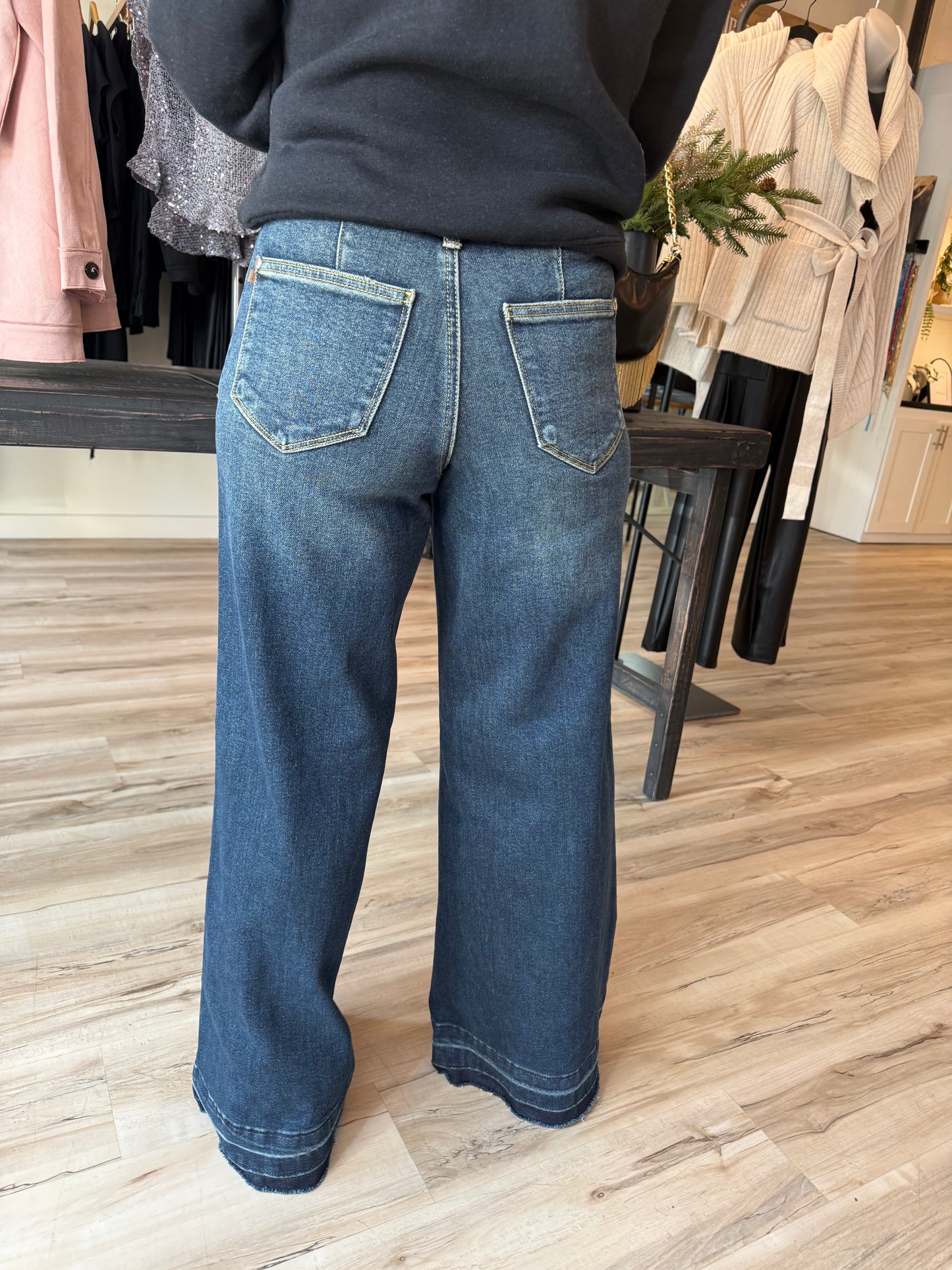 Judy Blue Hw Palazzo Front Patch Pkts