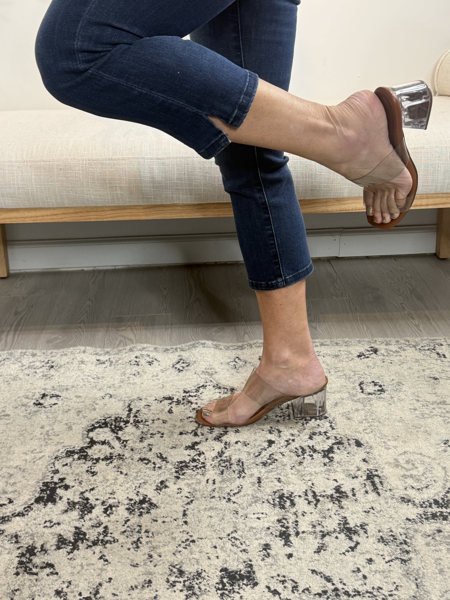 Judy Blue Super Dark Wash Capri with Side Slit