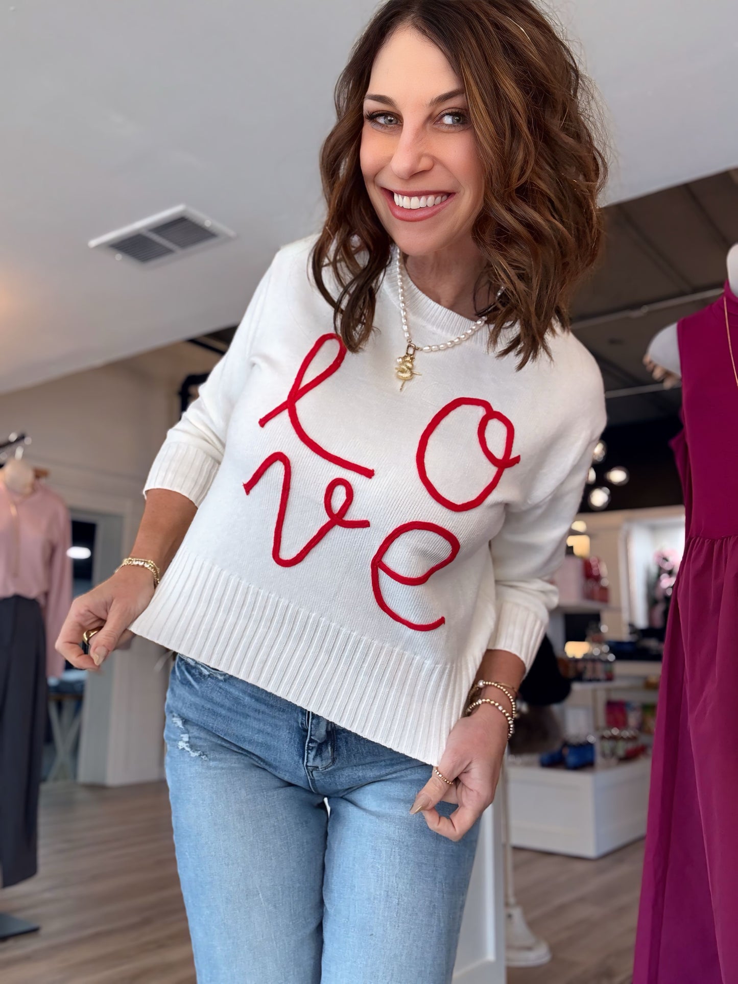 Love Letter Embroidered Sweater