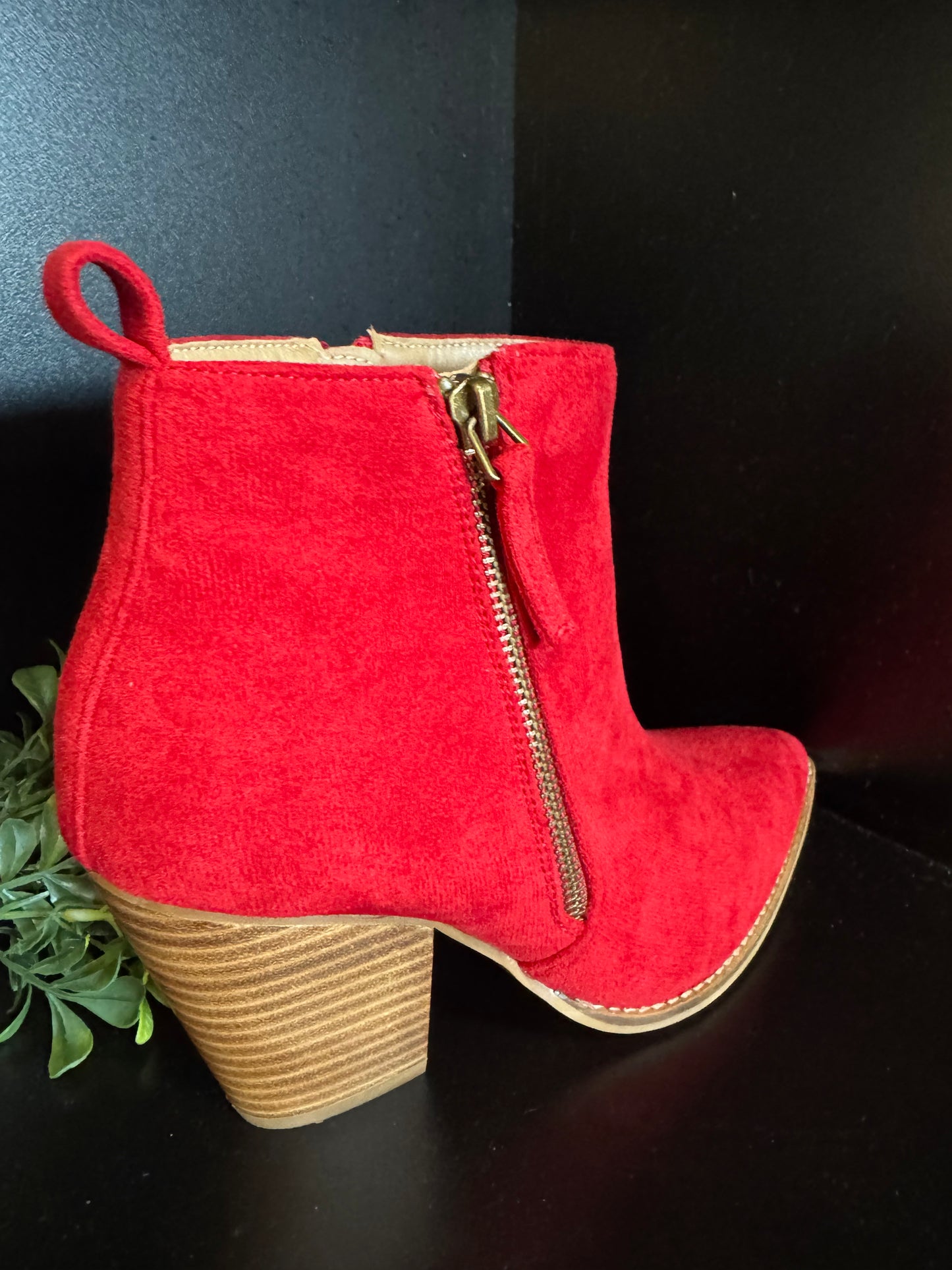 Corkys Red Faux Suede High Standards Boot