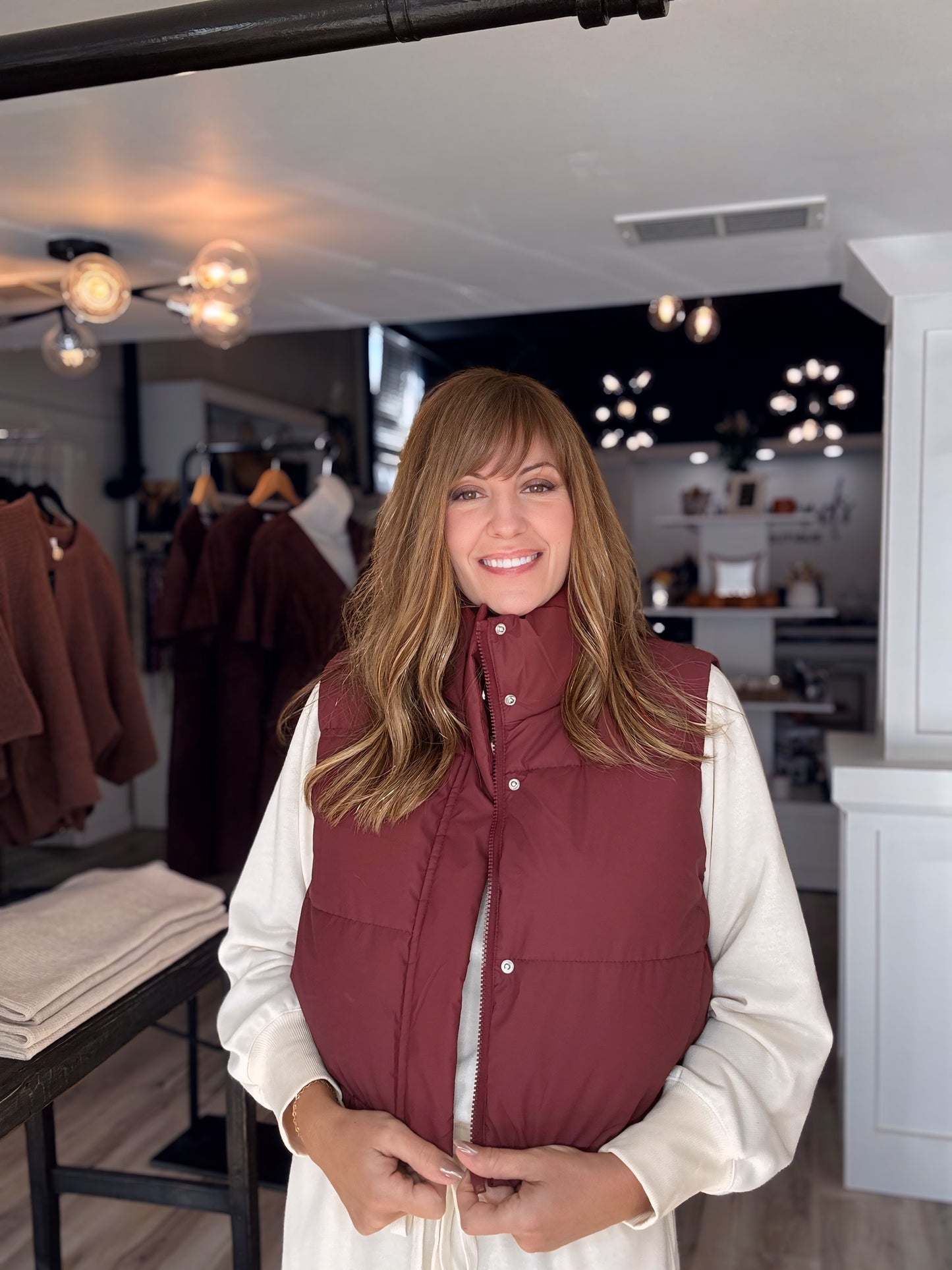 High Neck Cropped Puffer Vest