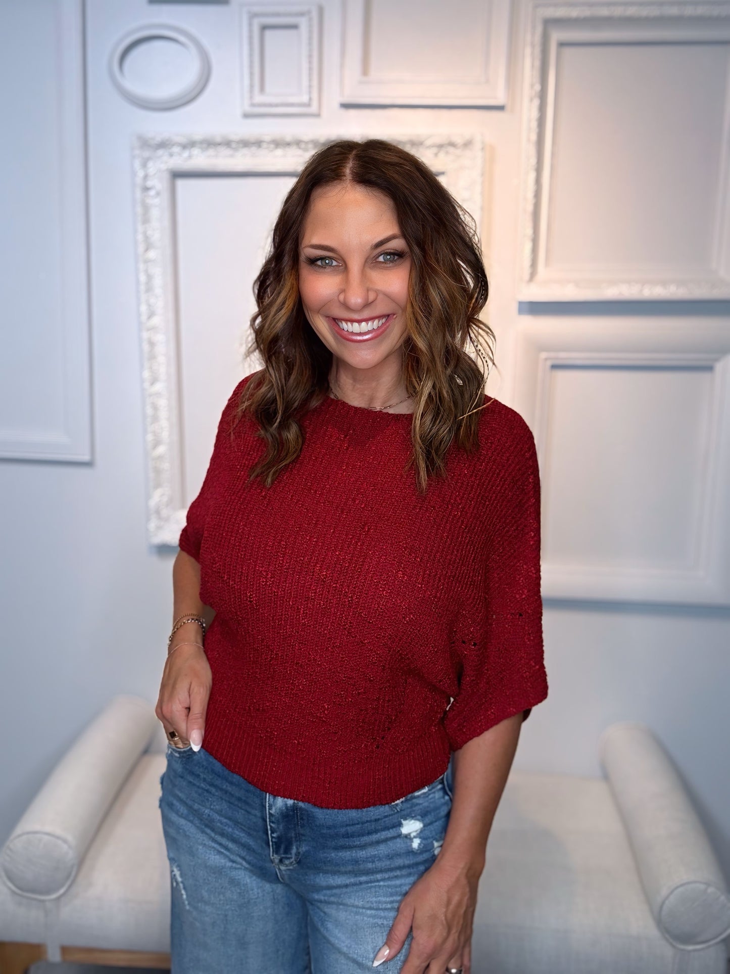 Dixie Dolman Sleeve Knit Sweater