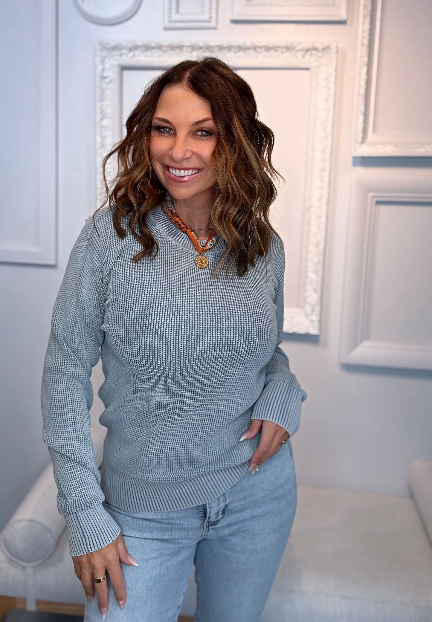 Jenna Chunky Waffle Knit Sweater
