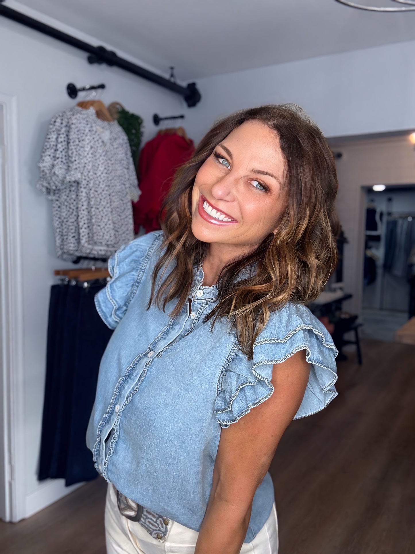 Aya Chambray Top