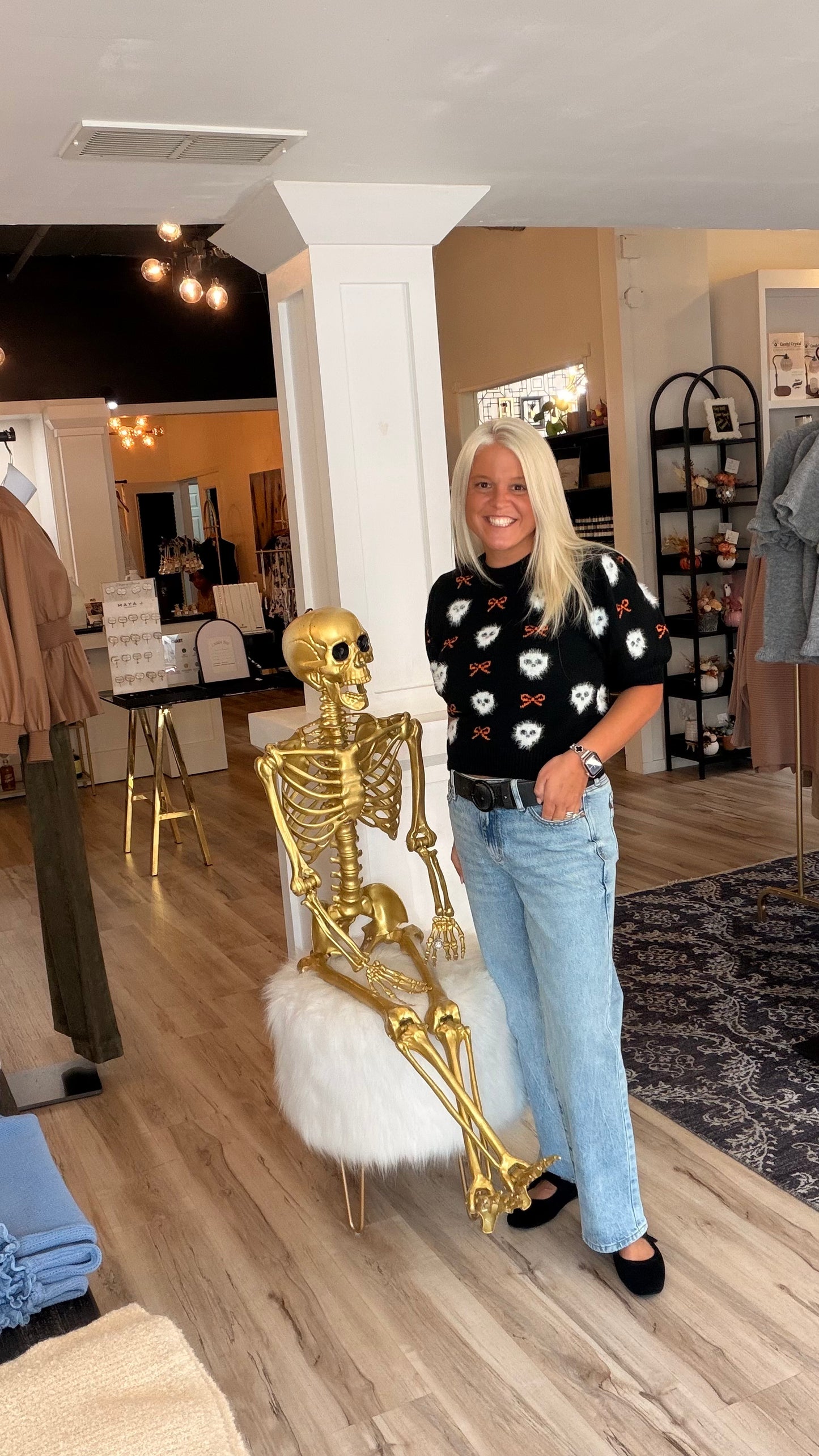 Skeleton/Bow Sweater