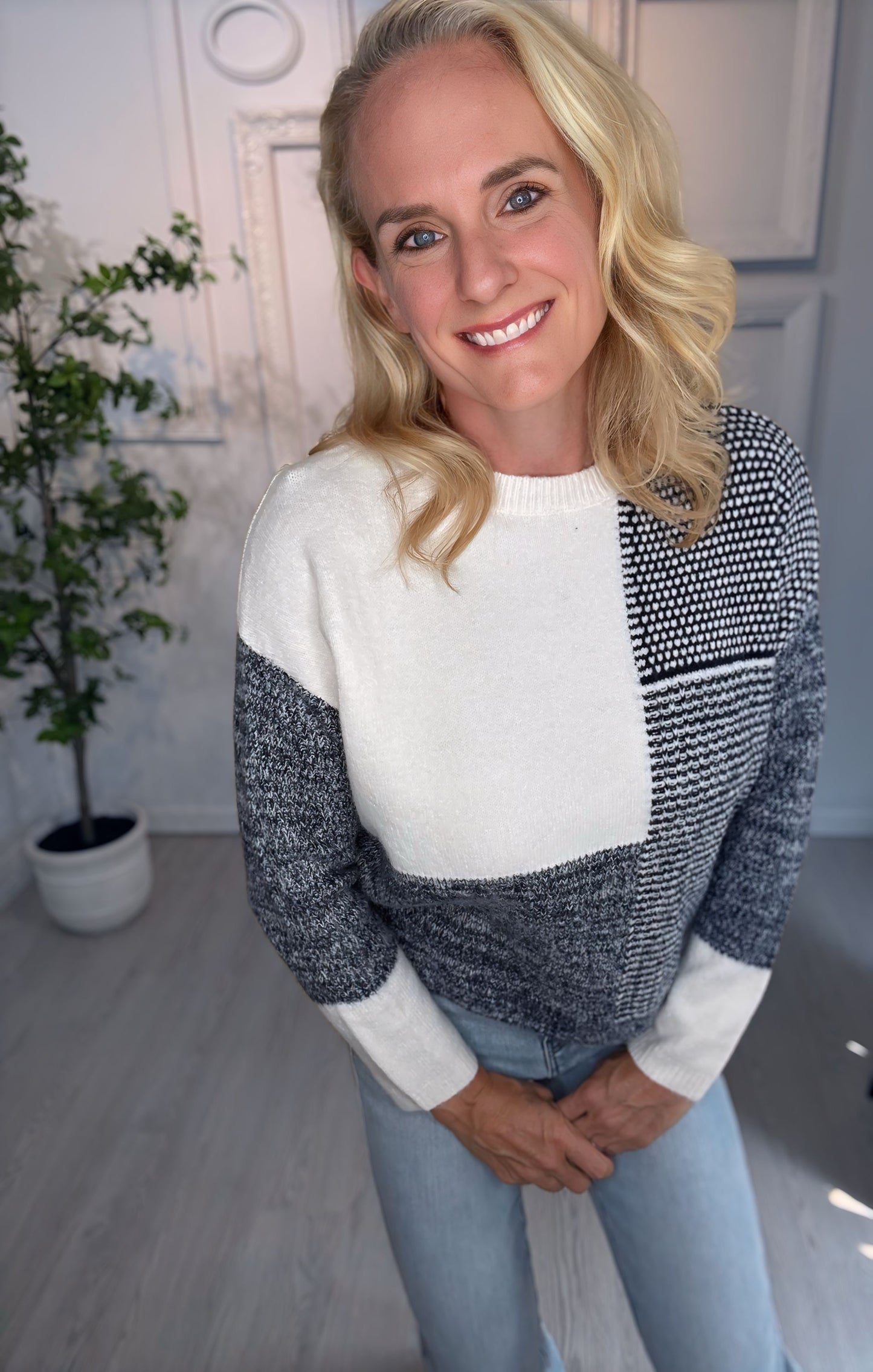 Finley Colorblock Soft Yarn Knit Sweater