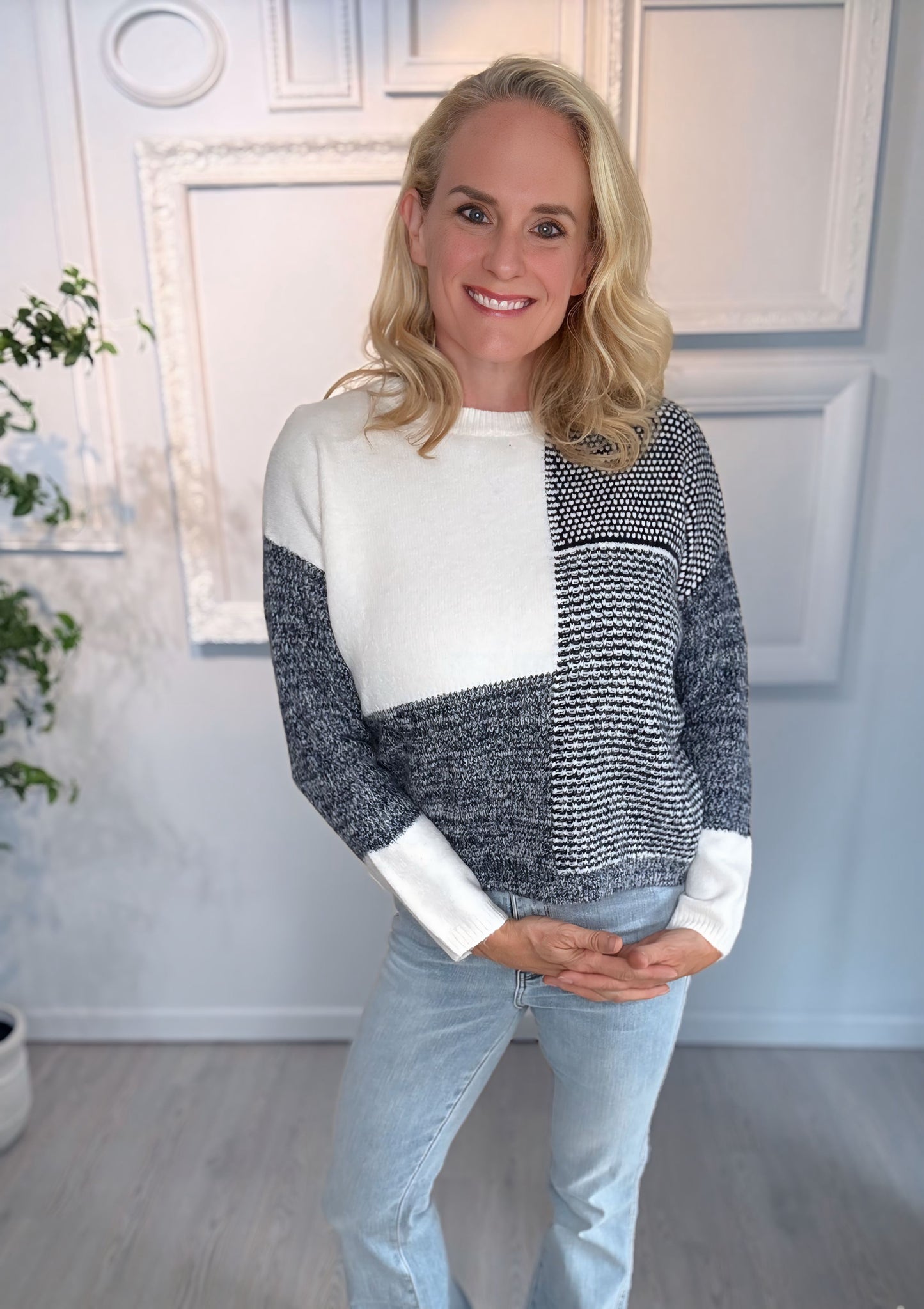 Finley Colorblock Soft Yarn Knit Sweater