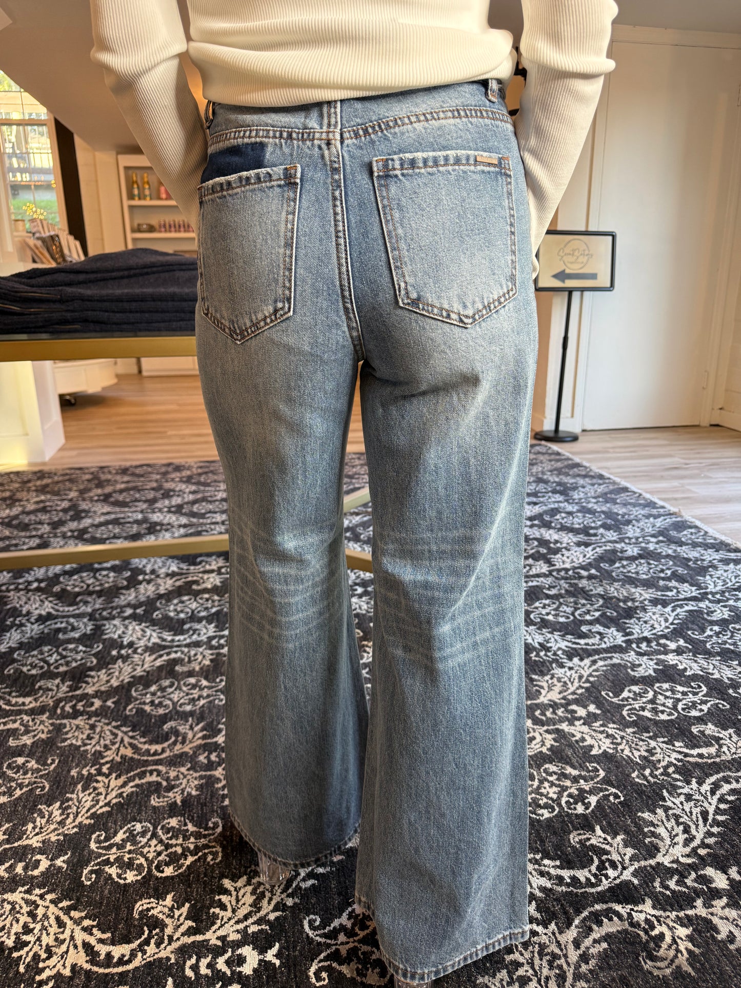 Relaxed Wide Leg Patchwork Jeans