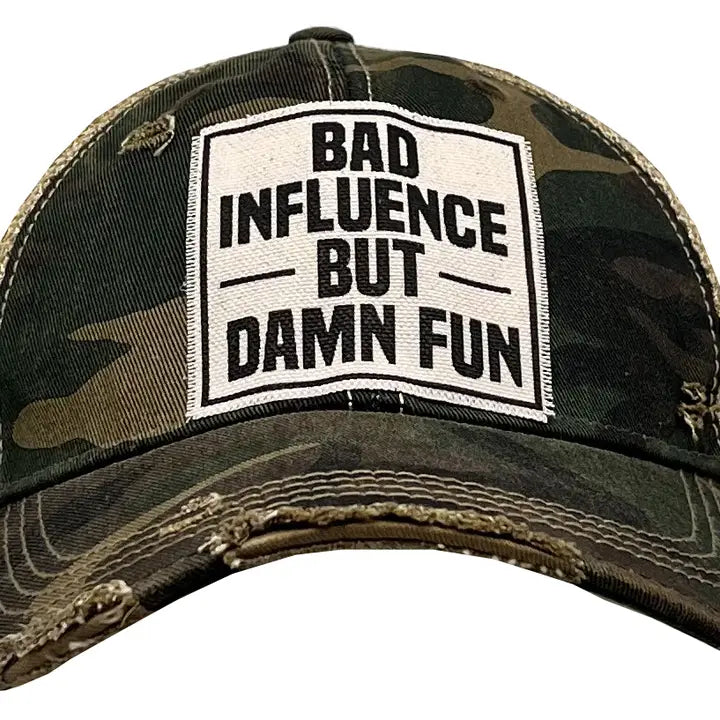 Bad Influence But Damn Fun Distressed Trucker