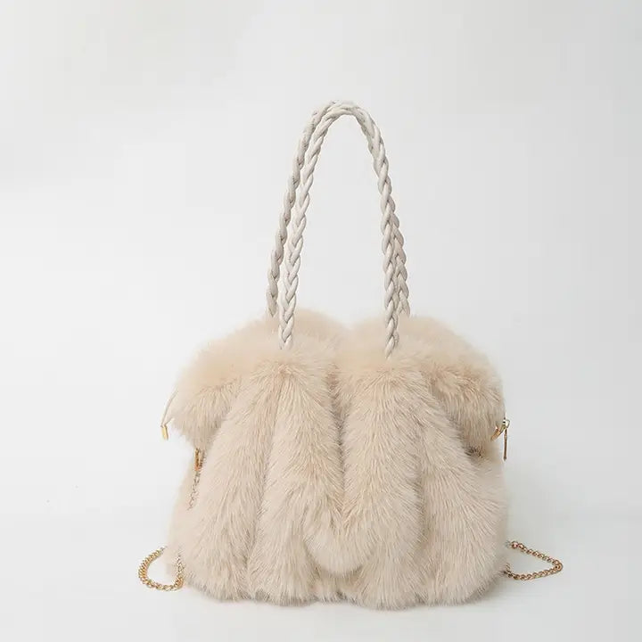 Pleated Faux Fox Fur Plush