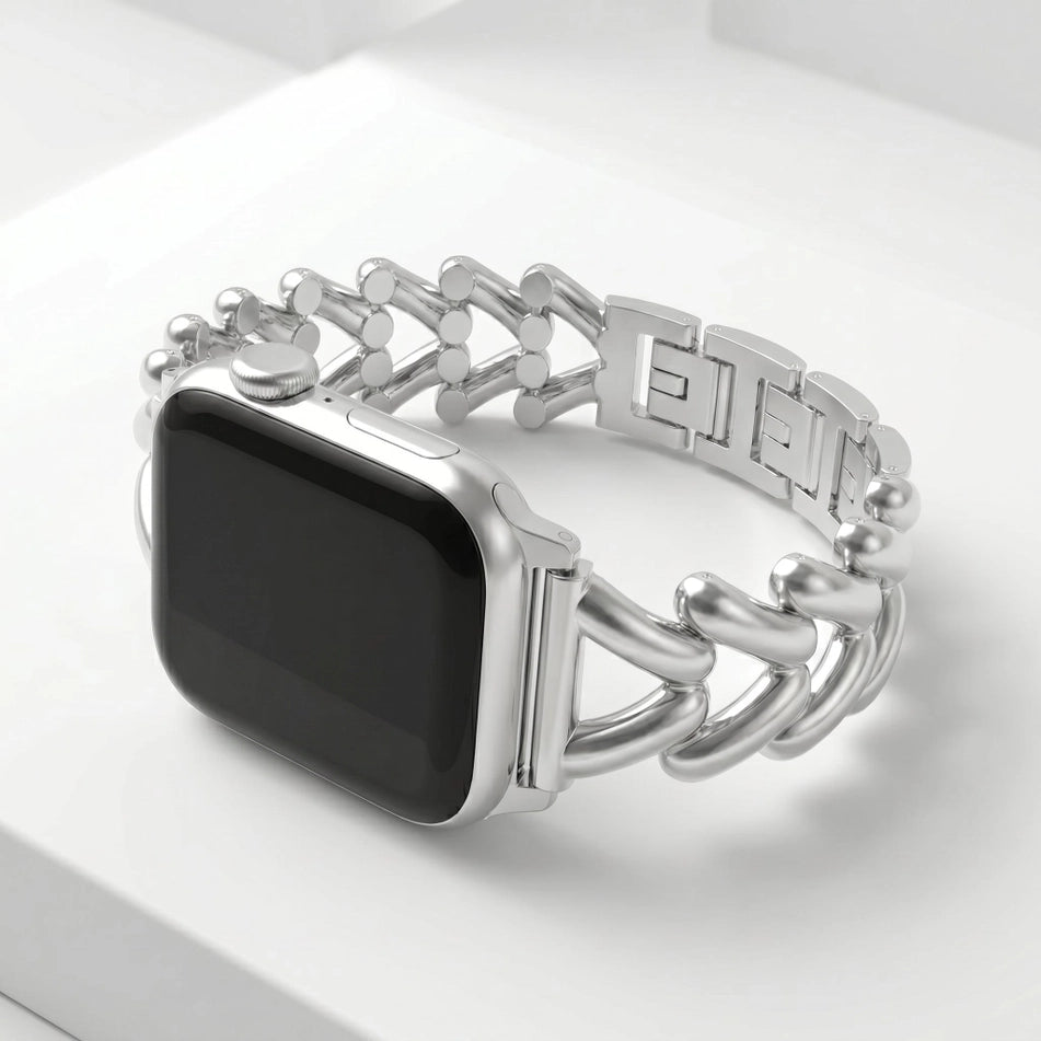 Platinum Braid Luxury Apple Watch Strap