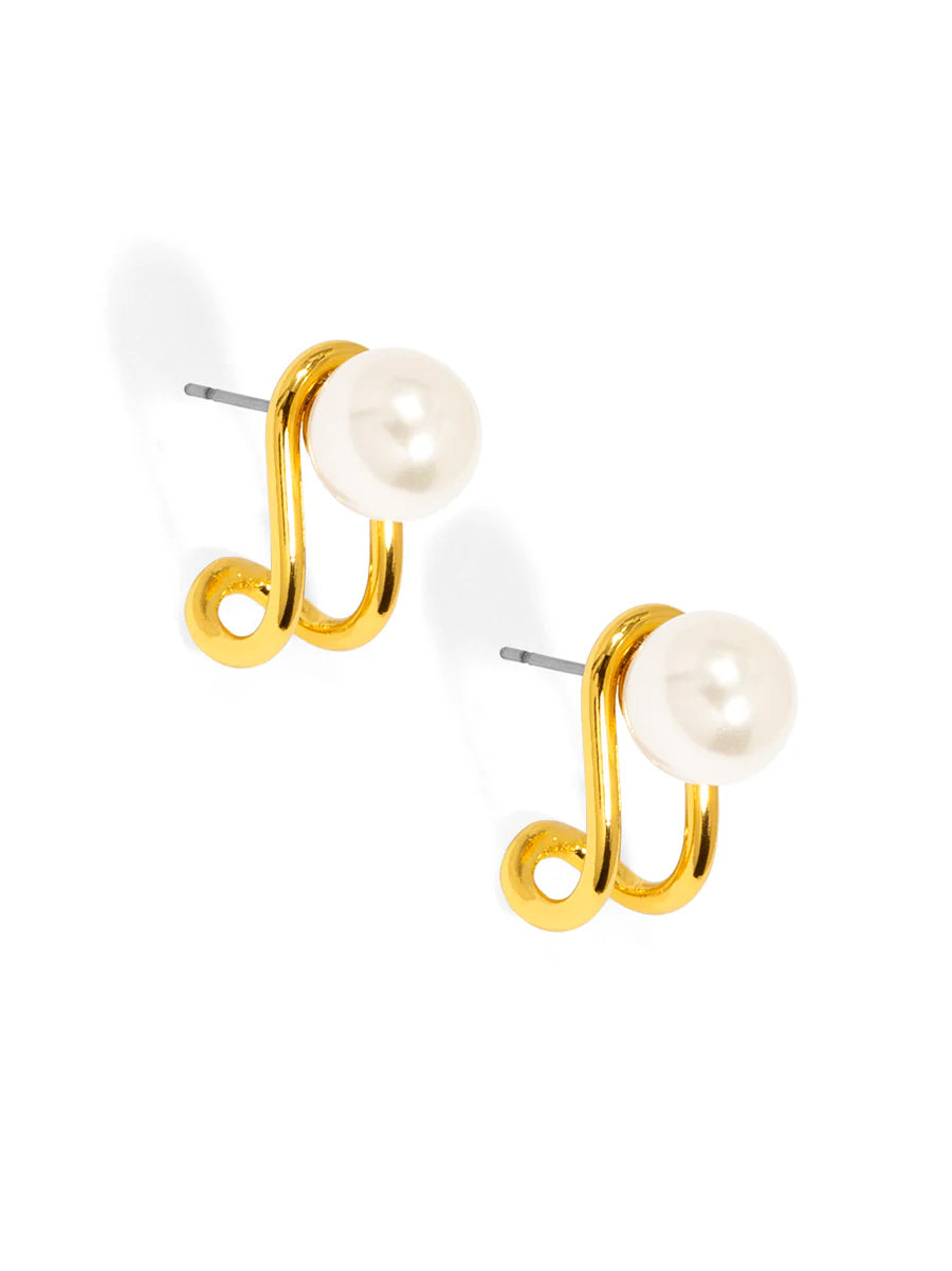 Jamie Pearl Loop Stud Earrings