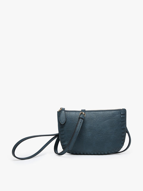 Bonnie Dual Compartment Whipstitch Crossbody, Navy