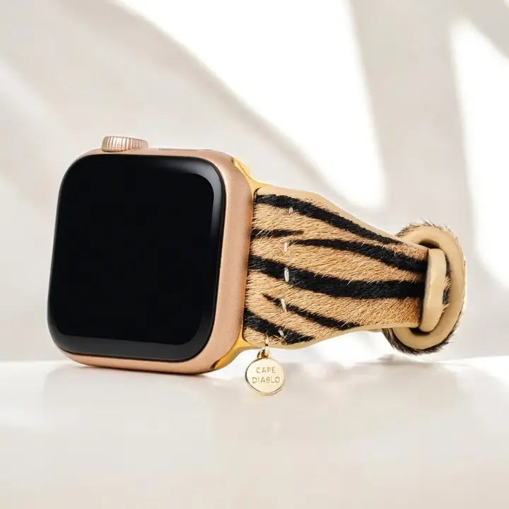 Elegant Stripes Leather Apple Watch Strap