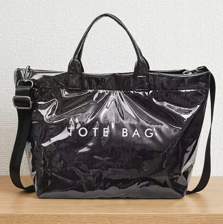 Black Vinyl Tote Bag