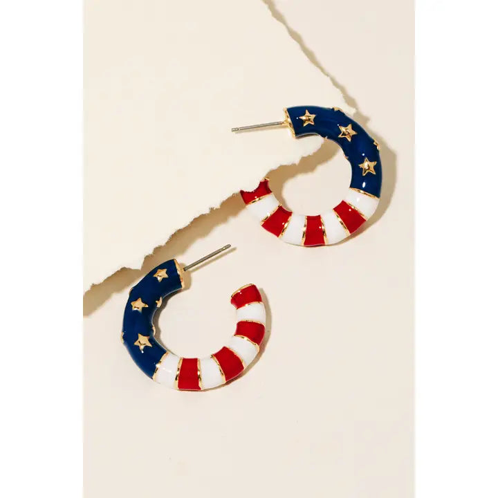 American Flag Hoop - GirlFriends Boutique