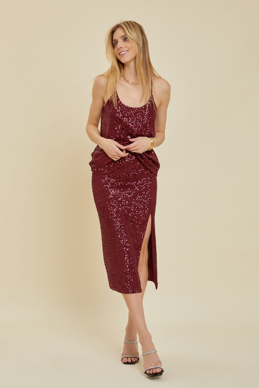 Sequin Midi Skirt - GirlFriends Boutique