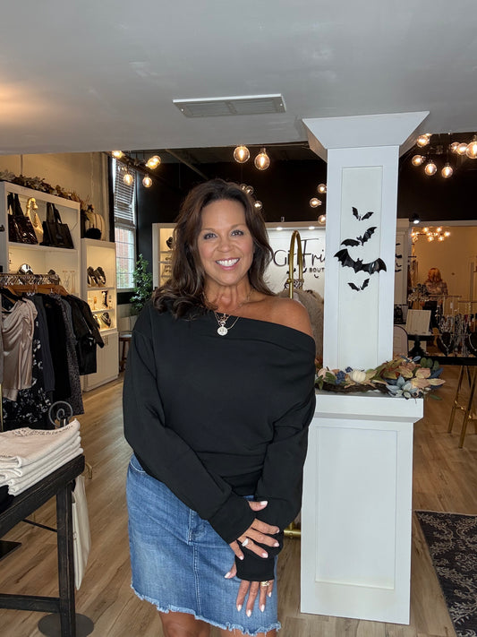 Off the Shoulder Fleece Top