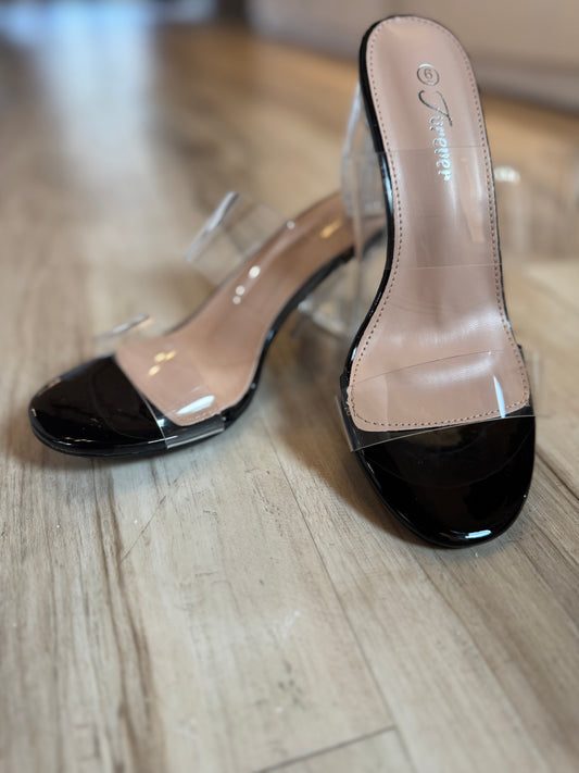 Notary Clear Heel, Black