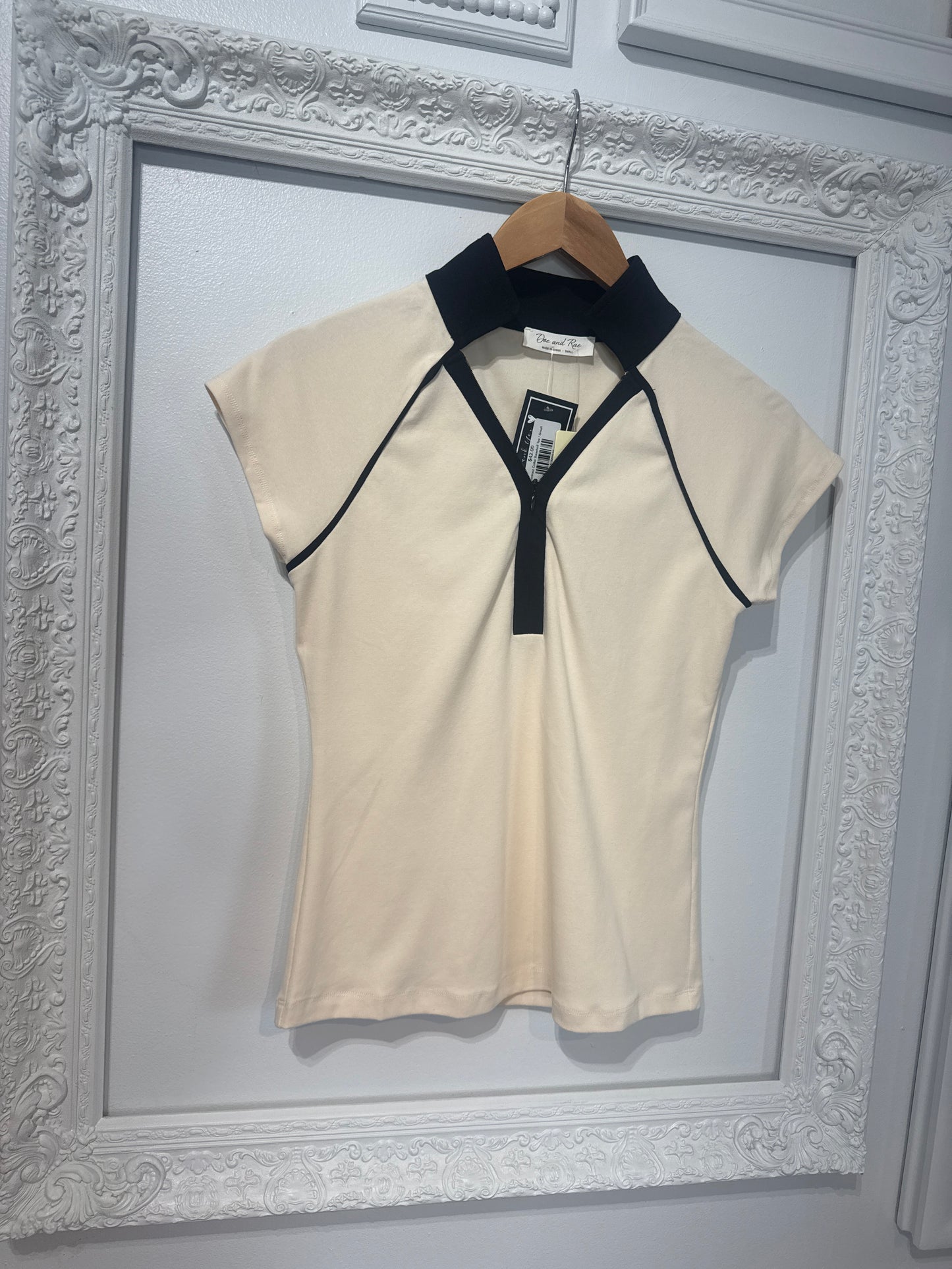 Contrast Collar Baseball Tee