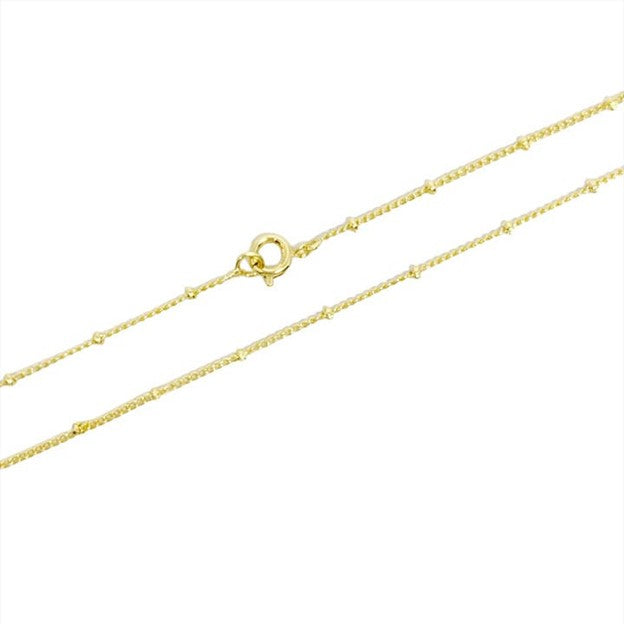 18k Gold Filled 1mm Satellite Chain , 16"