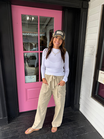 Wide Leg Utility Trouser
