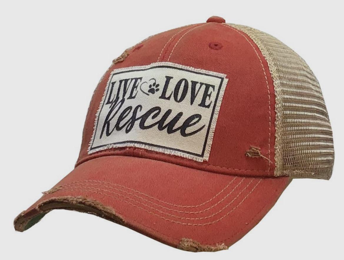 Live Love Rescue Distressed Trucker Cap - GirlFriends Boutique