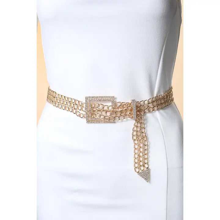 Triple Chain Link Layered Belt - GirlFriends Boutique