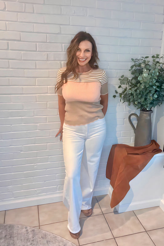 White Palazzo Jean, Just Black Denim - GirlFriends Boutique