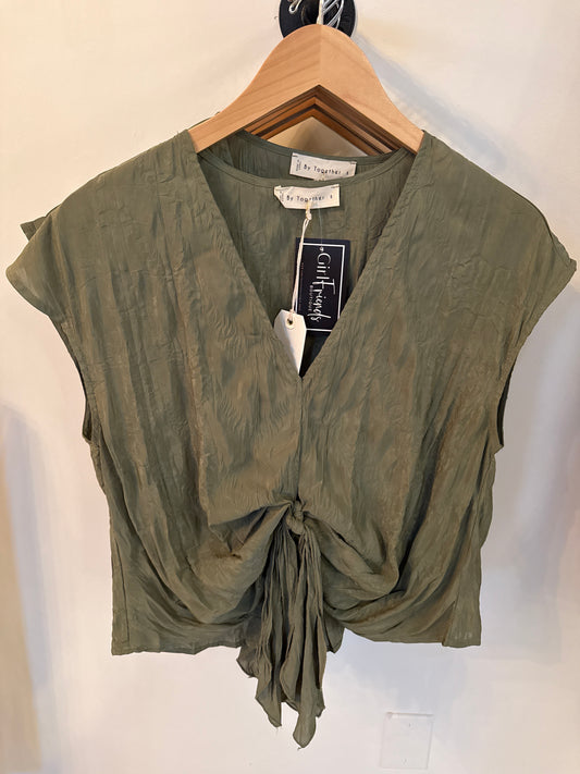 V-Neck Top with Front Tie