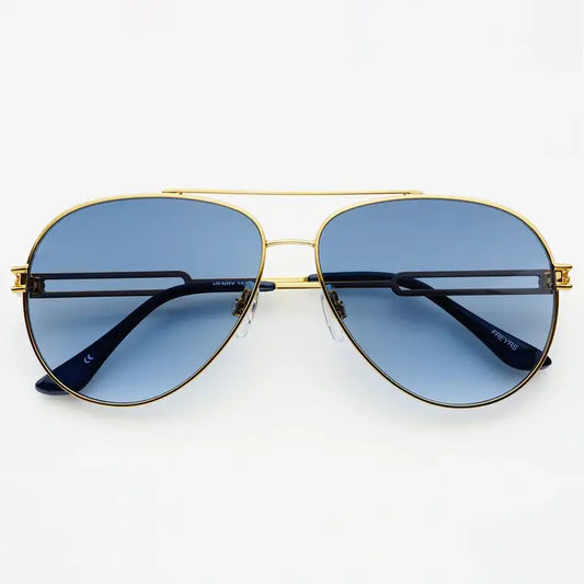 Henry Gold Blue Sunglasses - GirlFriends Boutique