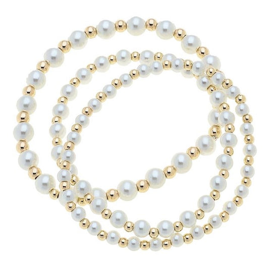 Annalise Pearl Beaded Stretch Bracelet Set