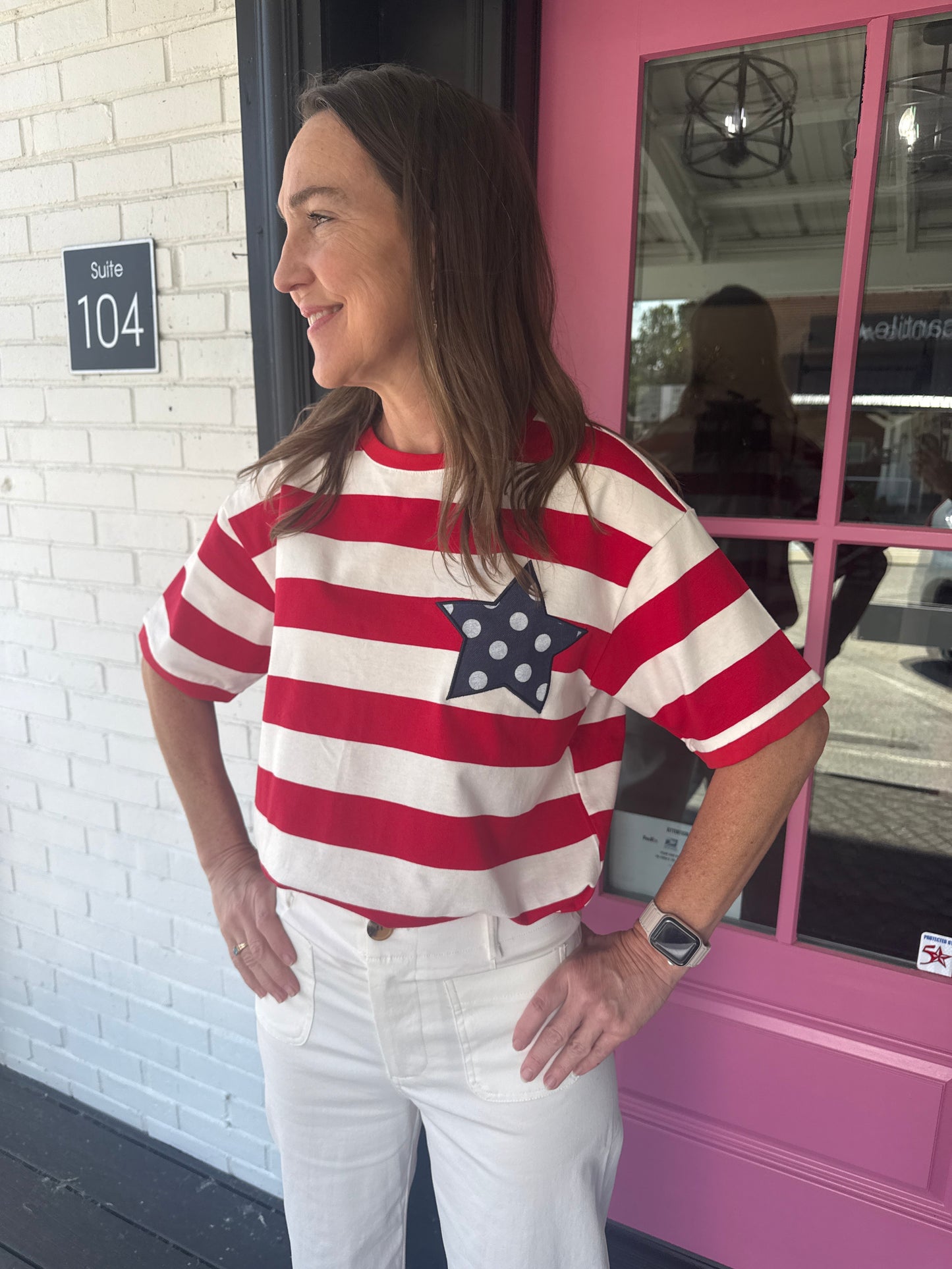 Stripe Star Patch Top