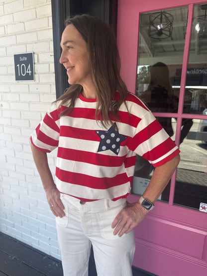 Stripe Star Patch Top