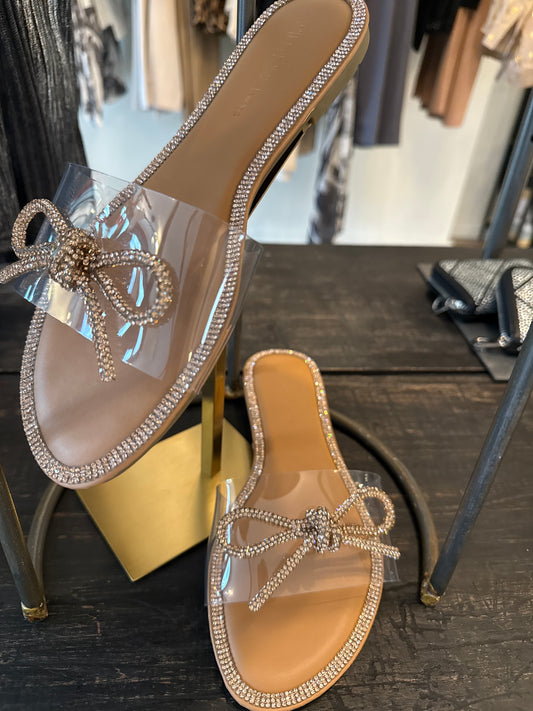 Rhinestone Ribbon Slides