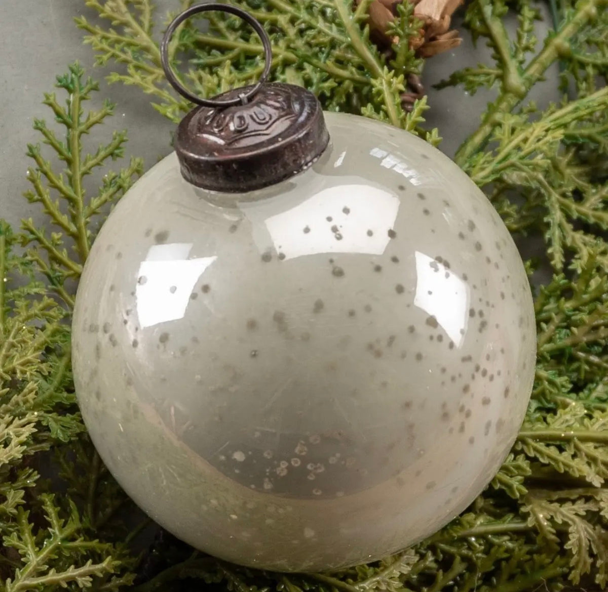3" White Kugel Ornament